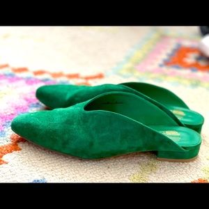 Charlotte Stone Calvin Suede Mules | Beautiful Kelly Green | size 10